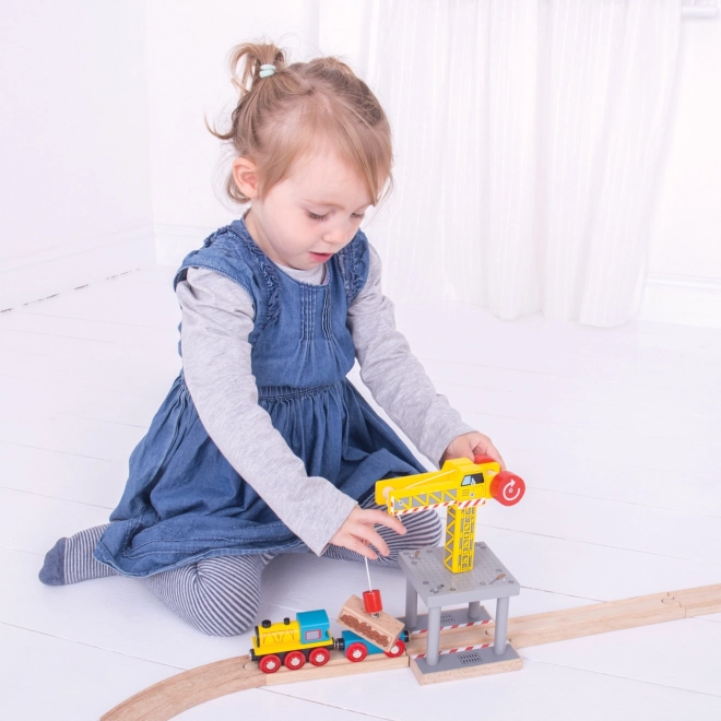 Bigjigs Rail Veliki žuti dizalica