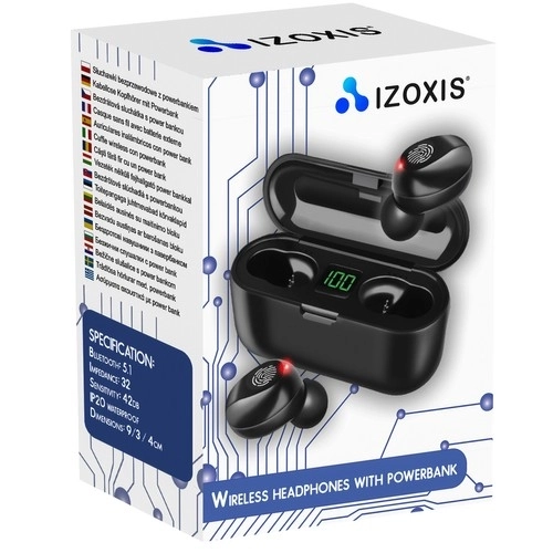 Bluetooth bežične slušalice - crne + powerbanka