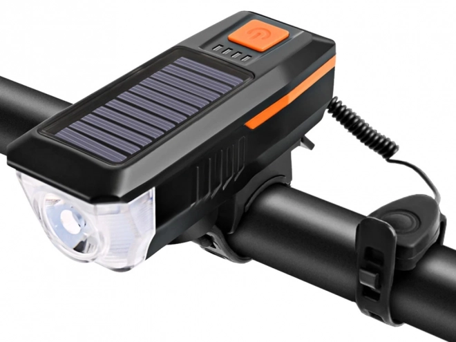 Prednje LED svjetlo za bicikl sa solarnim punjenjem i trubom