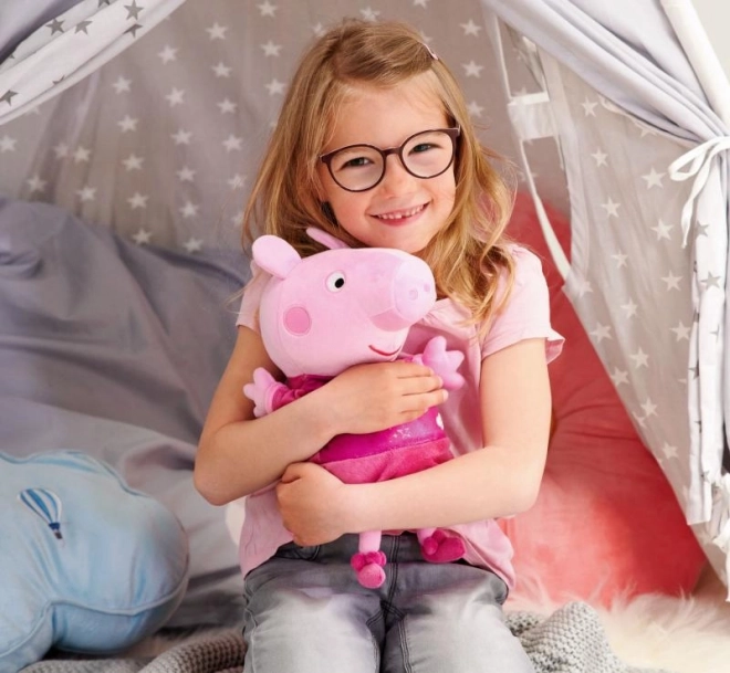 Peppa Pig 2u1 plišani jastučić za uspavljivanje, svira + svjetlo, ružičasti, 25 cm