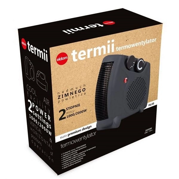 Ventilatorski grijač Eldom Termii 2000W sivi