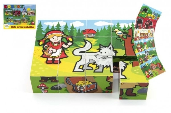 Drvene kocke kubus Moje prve bajke 12 kom u kutiji 17x12,5x4cm