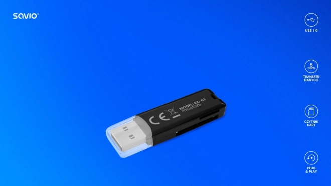 Čitač kartica SD, USB 2.0, 480 Mb/s, AK-63