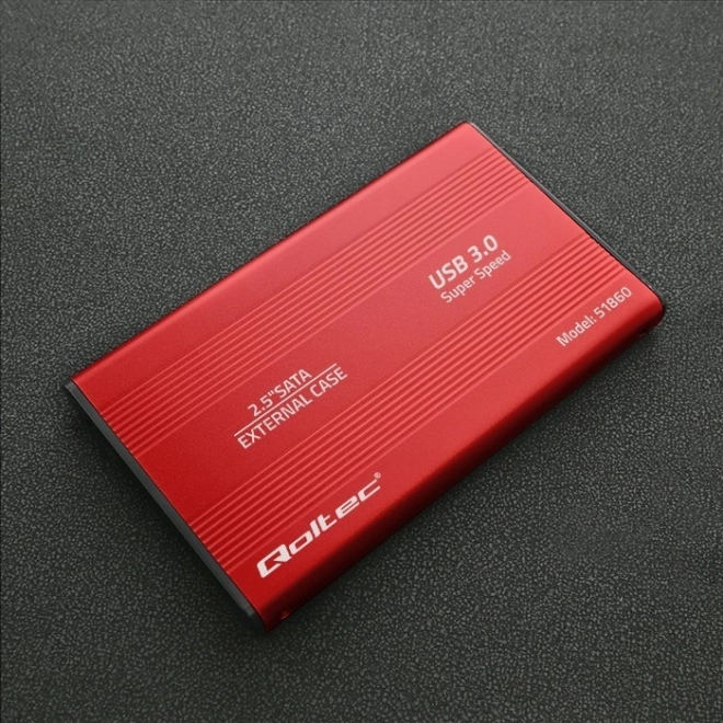 Vanjski omot za 2,5" diskove HDD/SSD SATA3, USB 3.0, crveni