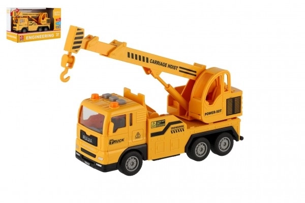 Plastični auto dizalica 16cm na inerciju na baterije s svjetlom i zvukom u kutiji 21x13x9cm