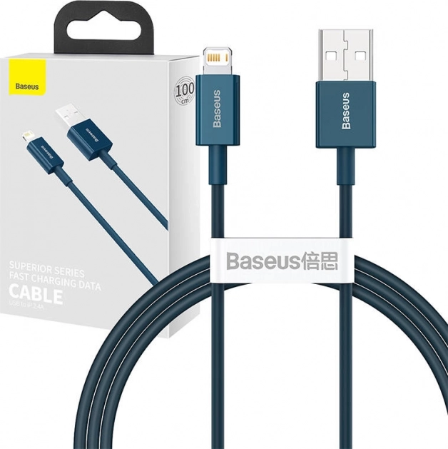 Baseus USB–Lightning kabel 1 m 2,4 A plavi