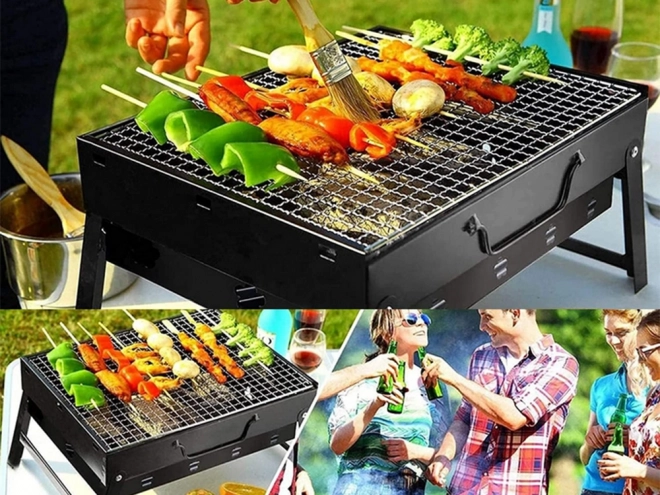 Prijenosni sklopivi roštilj na drveni ugljen za kampiranje i BBQ