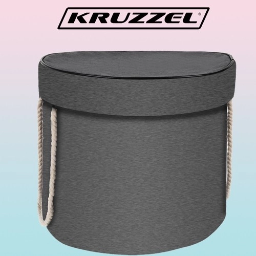 Sivi koš za igračke s podlogom