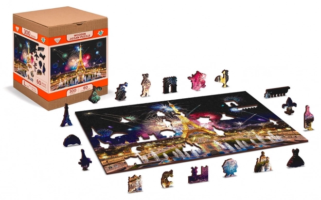 Drvene puzzle Noćni Pariz