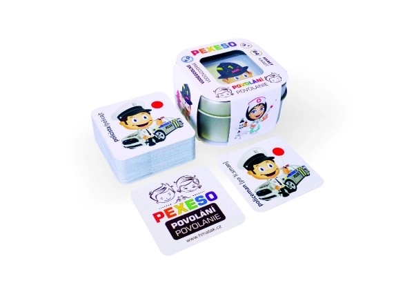 Pexeso Zanimanja vodootporno 64 kartica u limenoj kutiji 6x6x4cm