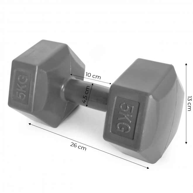 Set šesterokutnih utega 2x5 kg siva ModernHome