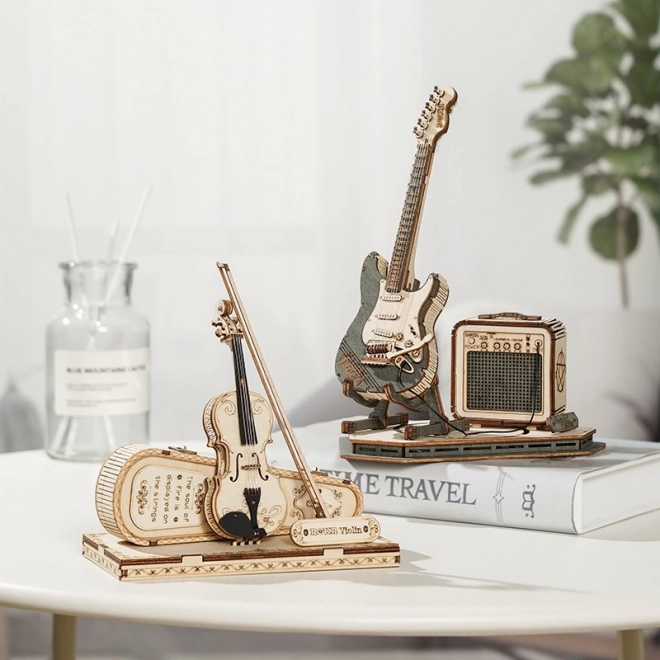 RoboTime drveni 3D puzzle - Električna gitara