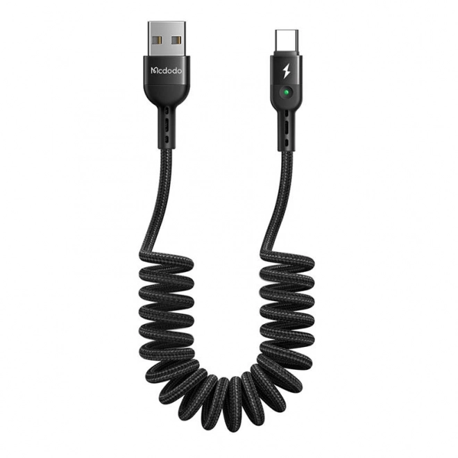 Opružni kabel USB na USB-C Mcdodo Omega CA-6420 1,8 m (crni)