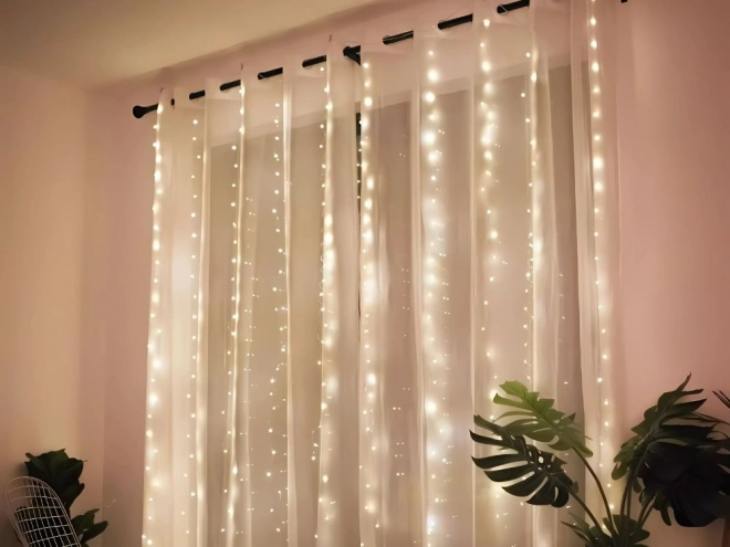 Božićne svjetlosne zavjese 300 LED toplo bijelo USB
