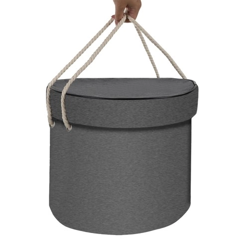 Sivi koš za igračke s podlogom