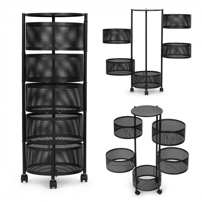Kuhinjski organizator polica s rotirajućim policama, 5 razina, metal, ModernHome
