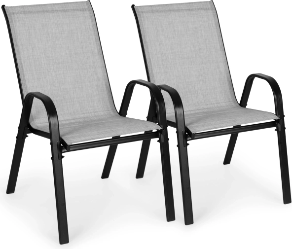 Set od 2 vrtnih stolica za terasu i balkon, svjetlosiva MULTIGARDEN