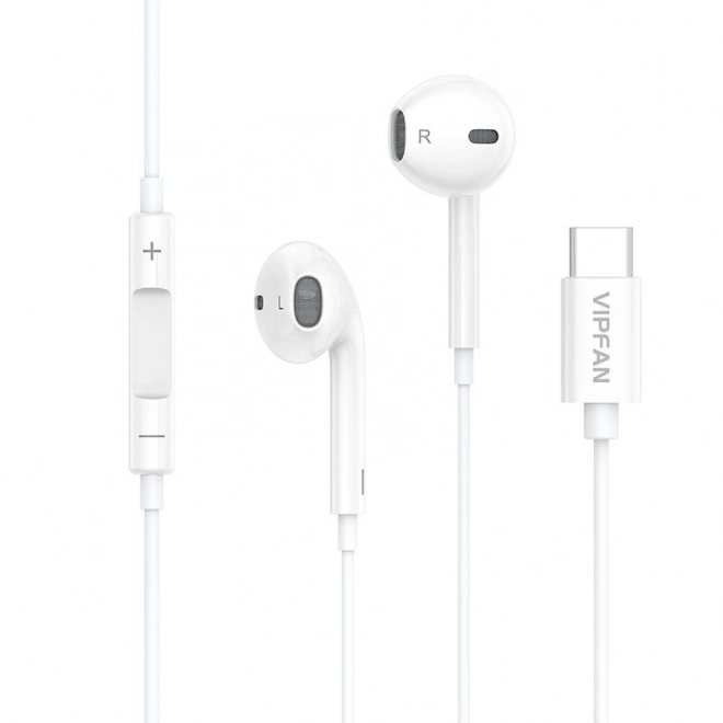 Žičane slušalice Vipfan M14 USB-C bijela