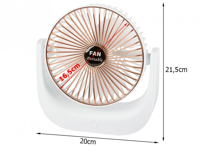 Bežični stolni ventilator – Bijelo-ružičasti