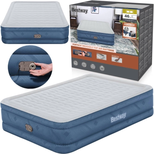 Bestway na napuhavanje bračni krevet s ugrađenom pumpom 203 × 152 × 46 cm