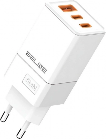 Mrežni punjač 65 W GaN s 2× USB‑C i USB‑A, bijela