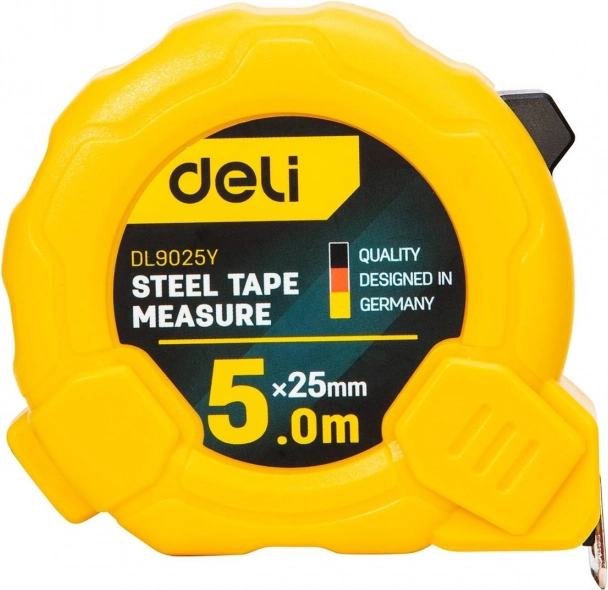 Mjerna traka Deli 5 m/25 mm žuta