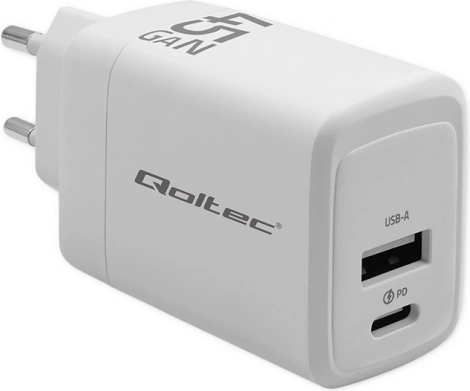 Punjač Qoltec 45W GaN bijeli