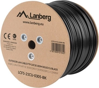 LANBERG vanjski mrežni kabel FTP Cat5e CU, 305 m, puni vodič