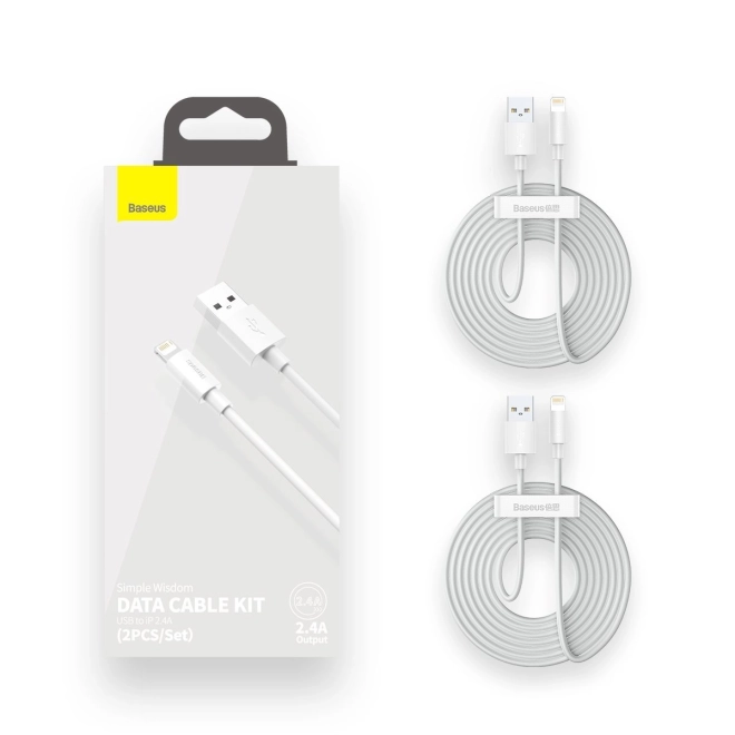Set podatkovnih kabela USB na Lightning Baseus Simple Wisdom