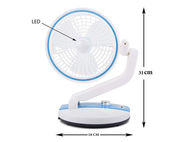 Prijenosni sklopivi ventilator s LED svjetlom i USB punjenjem