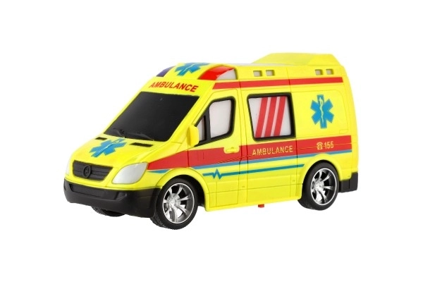 Auto RC ambulantna plast 20cm s daljinskim upravljanjem 27MHz na baterije sa svjetlom u kutiji 28x13x11cm