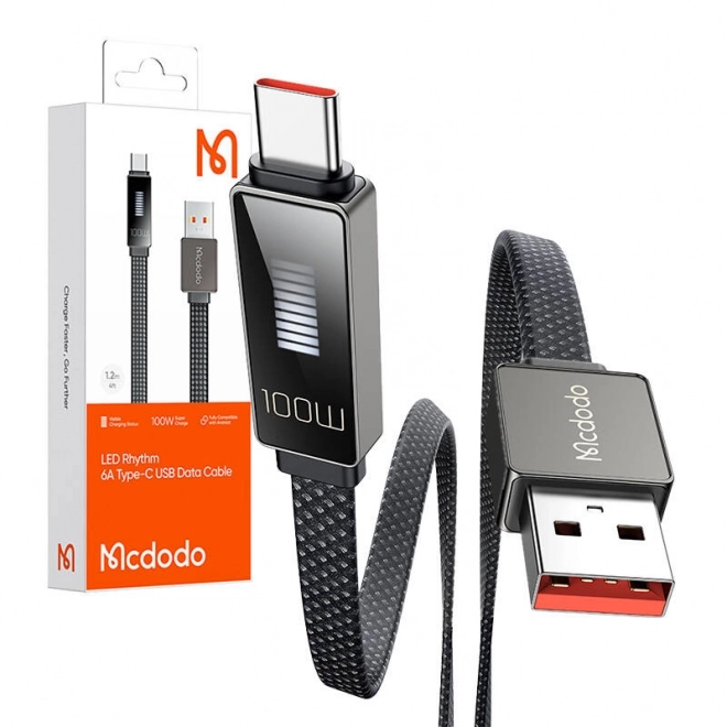 Kabel Mcdodo CA-4980 USB na USB-C s zaslonom 1,2 m (crni)