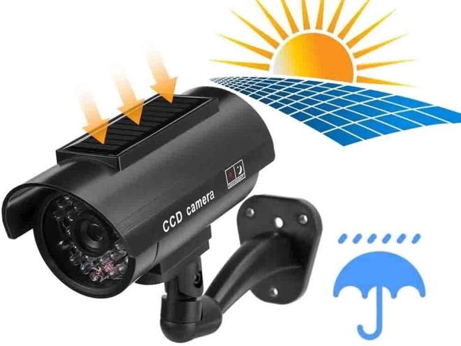Vanjska zidna atrapa kamere s LED-om i solarnim napajanjem