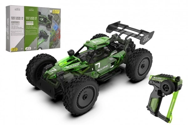 Auto RC buggy plast 22cm komplet za izgradnju 24MHz na baterije zelene u kutiji 34x25x7cm