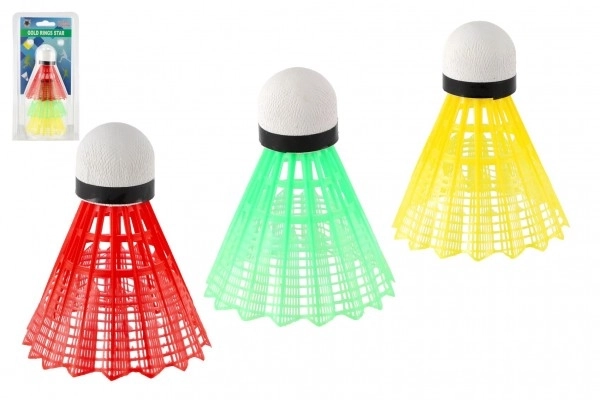 Loptice/Košarice za badminton šarene plastične 3 komada na kartici 11x21cm
