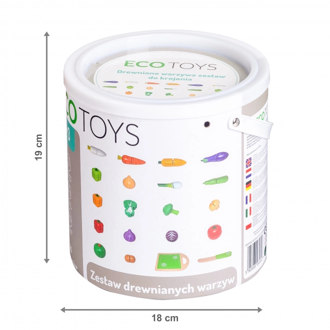 Drvena povrće za rezanje 20 kom Ecotoys