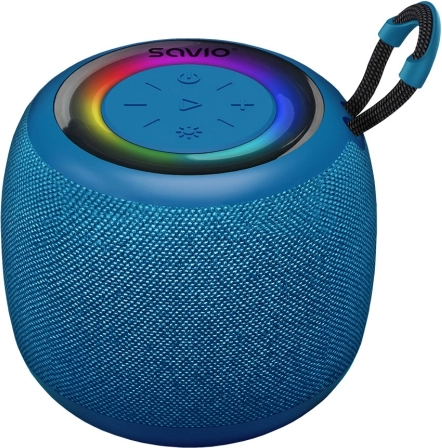 bežični bluetooth zvučnik Savio s RGB pozadinskim osvjetljenjem, 5 W, IPX4, plavi