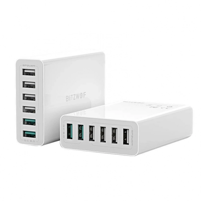 USB punjač 6 portova BlitzWolf QC 3.0, 60W bijela