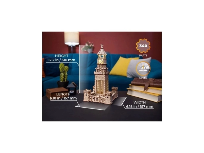 Ugears 3D drveni mehanički puzzle Aleksandrijski svjetionik