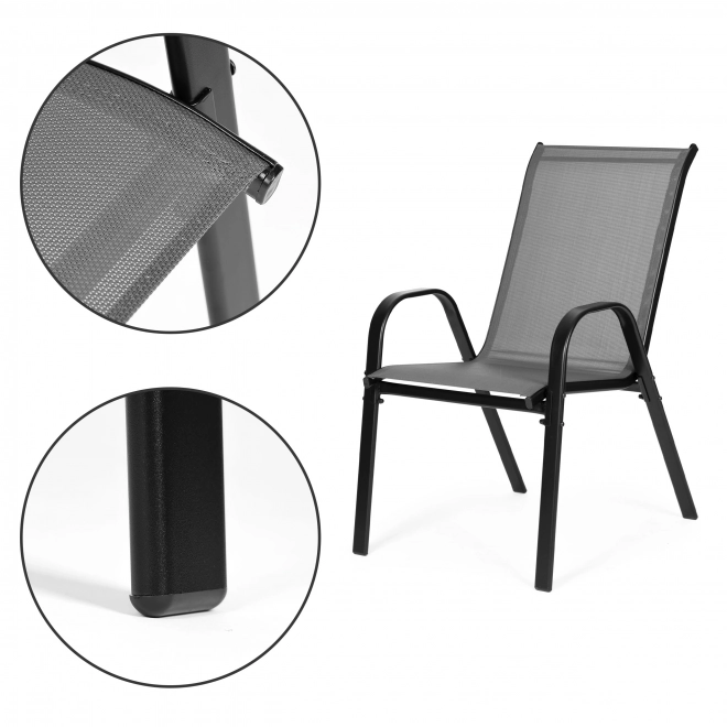 Set vrtnih stolica za terasu, balkon, siva boja