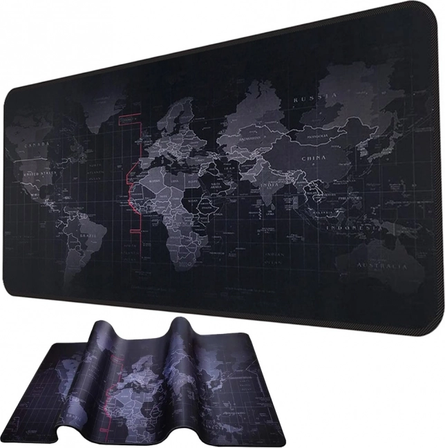 Velika gamerska i uredska podloga za miš s kartom svijeta 90 × 40 cm