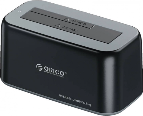 ORICO dok stanica za 2,5"/3,5" HDD/SSD, USB‑C, 10 Gb/s, kloniranje diskova, crna