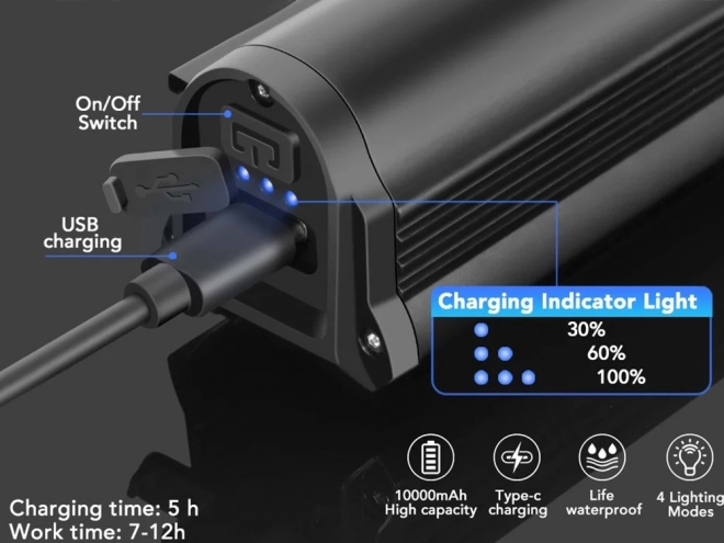 Set led svjetala za bicikl s USB punjenjem