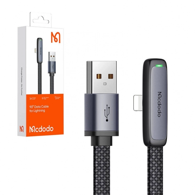 Mcdodo CA-2791 kutni USB kabel na Lightning, 1,8 m (crni)