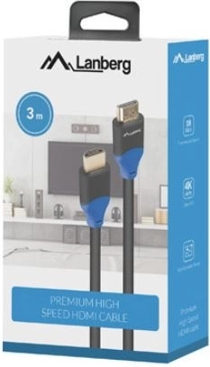 LANBERG HDMI kabel 2.0 3 m, 4K, potpuno bakren, crni