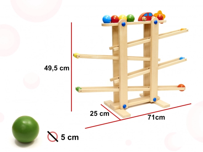 Drvena montessori staza za kuglice XXL