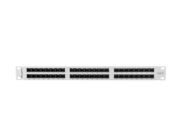 Patch panel 48 portova 1U kat.6 siva