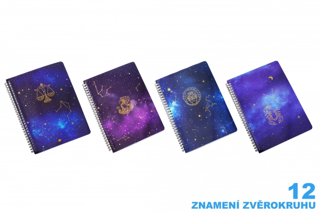 Bilježnica spiralna s linijama 18x25 cm, 80 stranica - Zodijak – Vaga