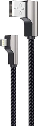 Aukey CB-AL01 kabel Lightning – USB‑A 2 m s kutom od 90°, MFi, crni najlon