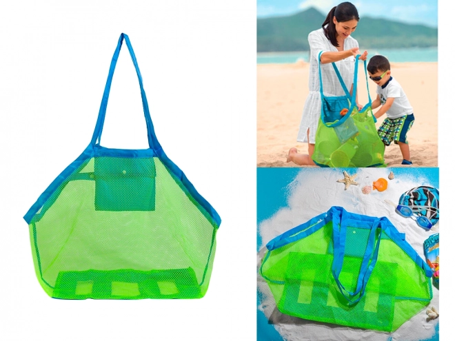 Velika mrežasta torba za plažu za igračke - Plava